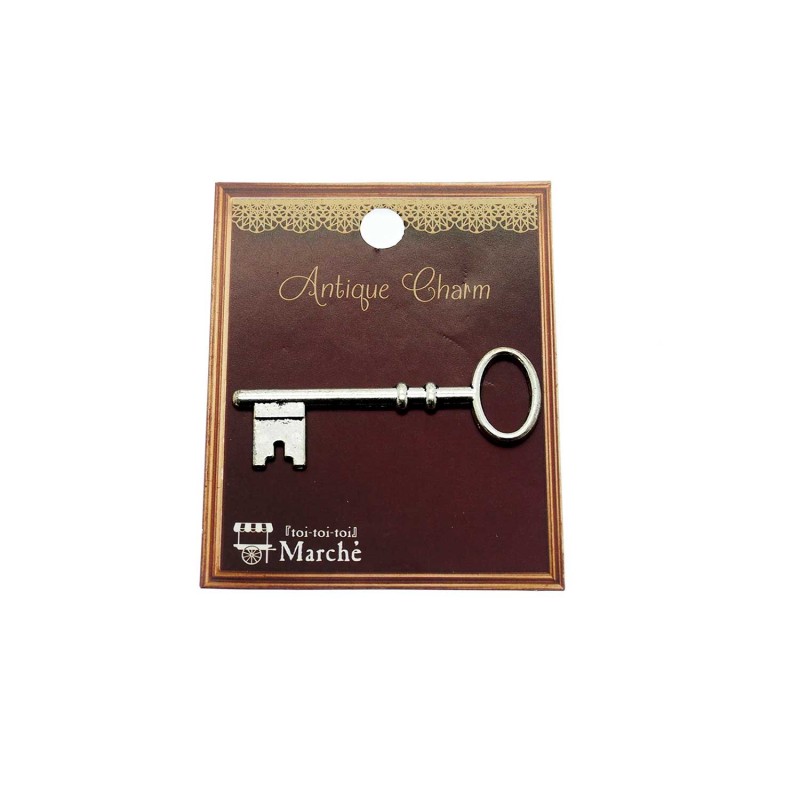 Antique Charm Silver Key